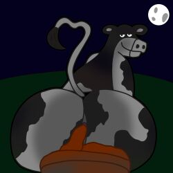 bovine manure moon moonlight night night_sky nighttime otis otis_(back_at_the_barnyard) pooping_on_floor scat shit stinky stinky_ass wyntrrrrr