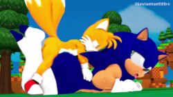 2boys 3d 3d_animation anal anal_sex anthro big_ass big_penis cum cumshot femboy femboy_on_male femboy_penetrating_male femboydom from_behind furry gay leviantan581re maccy_(character) malesub masturbation size_difference small_dom_big_sub small_top_big_bottom socks sonic_(series) sonic_the_hedgehog tagme tails_the_fox thick_thighs video