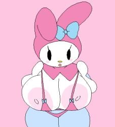 1girl animated animated_gif anthro areola areolae big_areola big_breasts big_nipples bikini blush bounce bouncing_breasts bowtie breasts bunny bunny_ears bunny_girl cassettedream cleavage dream-cassette female female_only gif hood huge_areolae huge_breasts huge_nipples lagomorph large_breasts looking_down loop my_melody nipples onegai_my_melody open_mouth panties pink_background pink_bikini pink_hood pink_panties pink_thong ribbon sanrio small_gif small_image thick_thighs thong white_fur wink winking