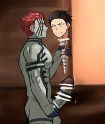 2boys abs absurd_res akaza_(kimetsu_no_yaiba) anatomically_incorrect balls beefy biceps big_areola big_balls big_glans big_penis blood blue_eyes bone breasts censor_bar censored censored_guro censored_penis completely_nude decapitated_head decapitation demon_slayer duo eaten_alive erection extreme_content eyelashes gay gore grey_body guro hakuji hi_res holding_head holding_object huge_cock hungry_mouth imminent_death imminent_vore kakira-18gver kimetsu_no_yaiba long_penis looking_at_another male male/male male_breasts male_only mature_male moobs muscles muscular muscular_male no_body_hair nude pecs penis penis_bigger_than_head pointless_censoring precum precum_drip r18g raped_then_eaten red_fingernails red_glans retracted_foreskin severed_head side_view simple_background spines standing tattoo tattoo_on_face tattoo_on_legs tattoo_on_neck tattoo_on_penis thick_penis uncircumcised uncut veiny_penis very_high_resolution wide_eyed wince yaoi