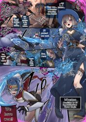 blue_skin close_rim_open corruption demon demon_girl demon_horns hypnosis large_breasts mind_control nipples tagme thick_thighs trance transformation
