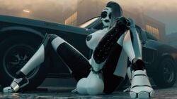 3d balls big_ass big_balls big_breasts big_penis car equine_genitalia equine_humanoid equine_penis five_nights_at_freddy's futa futa_only futanari glasses horsecock penis_piercing pircing rachel_(fnafgamern) smoking solo spiked_cock_ring type_09