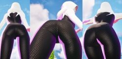 1girls 3d ass bodysuit bubble_butt edit female_only fortnite screencap skin_tight spider-gwen superheroine