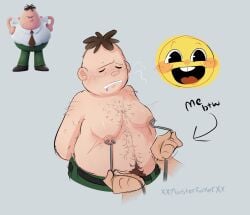 20th_century_fox 20th_century_studios benjamin_krupp blush captain_underpants:_the_first_epic_movie captain_underpants_(series) dav_pilkey disembodied_hand dreamworks dreamworks_animation drool english_text hairy hairy_male looking_pleasured male nipple_play oc_x_canon overweight overweight_male scholastic_corporation self_upload selfship selfshipping shirtless shirtless_male xxmonsterfuckerxx yumeship yumeshipping