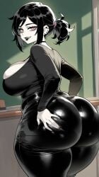 1girls ai_generated ashley_graves astrawaifu big_ass big_breasts black_hair goth goth_girl grabbing_ass huge_ass huge_breasts large_ass large_breasts light-skinned_female looking_at_viewer pale-skinned_female pink_eyes the_coffin_of_andy_and_leyley