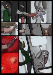 absurd_res anthro anthro_on_anthro anthro_penetrated anthro_penetrating anthro_penetrating_anthro ass barbed_penis black_body black_fur bodily_fluids broken_condom buckteeth clothed clothed_sex clothing comic condom cum cum_drip cum_in_pussy cum_inside cum_leaking disney dripping duo facial_markings felid feline female female_penetrated flat_chest from_behind fur genital_fluids glory_hole grey_body grey_fur head_markings hi_res impregnation internal interspecies judy_hopps lagomorph leporid male male_penetrating male_penetrating_female mammal markings nude open_mouth ovum penetration penis purple_eyes pussy rabbit scut_tail sex shirt spots straight surprise synnfultiger teeth toilet topwear unwanted_cumshot unwanted_impregnation vaginal_penetration x-ray zootopia