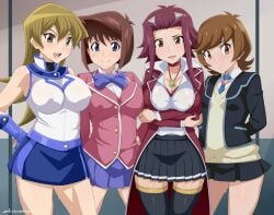 4girls akiza_izinski alexis_rhodes anzu_mazaki breasts chicago-x izayoi_aki tea_gardner yu-gi-oh! yu-gi-oh!_5d's yu-gi-oh!_gx yu-gi-oh!_vrains zaizen_aoi