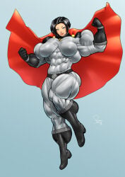 abs biceps breasts cape female muscles muscular muscular_arms muscular_female muscular_legs muscular_thighs pecs soviet_superwoman