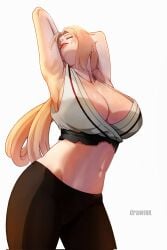 1girls 2d abs armpit_crease armpit_fetish armpits arms_behind_head arms_up bare_arms bbw belly_button big_breasts blonde_hair breasts busty cleavage closed_eyes clothed clothing crop_top drawink female female_only full_color fully_clothed gilf hi_res high_resolution highres hips inner_sideboob large_breasts leggings light-skinned_female light_skin lips lipstick makeup mature mature_female milf naruto naruto_(series) naruto_shippuden no_penetration pale-skinned_female pale_skin pink_lips pink_lipstick pose posing ripped_clothes ripped_clothing ripped_shirt shonen_jump shounen_jump shueisha sideboob skimpy skimpy_clothes sleeveless sleeveless_shirt solo solo_female standing stretching toned toned_female tsunade tsunade_senju very_high_resolution voluptuous voluptuous_female weekly_shonen_jump weekly_shounen_jump white_background wide_hips yoga yoga_pants yoga_pose