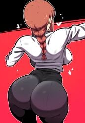 ai_generated big_ass d-art_style huge_ass lubbasdump makima_(chainsaw_man) massive_ass office_clothing red_hair slacks wide_hips