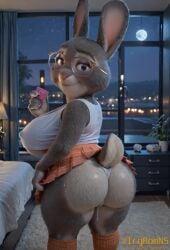 ai_generated animated anthro ass bedroom bedroom_eyes big_breasts big_butt bonnie_hopps bottomwear breasts bubble_butt clothing condom_wrapper curvaceous curvy_figure disney female footwear furry genitals huge_breasts huge_butt lagomorph leporid looking_at_viewer mammal mature_female miniskirt narrowed_eyes night_sky pussy pussy_floss rabbit seductive shaking_butt shirt skirt socks solo tagme tank_top teasing thong topwear underwear video video vlrgromns voluptuous zootopia