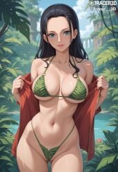 1girls ai-created ai_generated jungle nico_robin one_piece swimsuit tracer3d