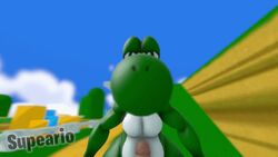 3d anal anal_sex animated anthro balls dinosaur first_person_view green_yoshi half-closed_eyes human human_on_anthro interspecies male male/male mammal mario_(series) nintendo open_mouth penetration penis reptile scalie source_filmmaker supeario super_mario_bros. video_games yoshi