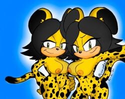 cheetah clone clonecest completely_nude completely_nude_female iris_the_cheetah sonic_(series) sonic_oc