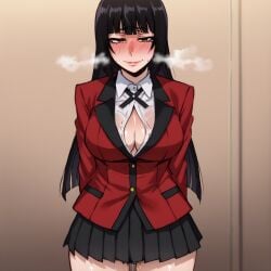 ai_generated flushed flushed_face fringe fringe_hair horny horny_female jabami_yumeko kakegurui lewd lewd_smile oiled oiled_skin school_uniform schoolgirl smile soaking soaking_wet stable_diffusion steam steaming_body wet_pussy