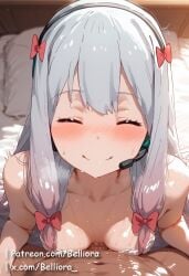 ai_generated bare_shoulders bed bedroom belliora big_breasts big_penis blush blush breasts closed_eyes completely_nude completely_nude_female completely_nude_male eromanga_sensei gaming_headset headset huge_breasts izumi_sagiri long_hair long_hair_female muscular muscular_male nude nude_female nude_male patreon patreon_username penis pov pov_eye_contact pov_male shiny shiny_skin smile smiling smiling_at_partner smiling_at_viewer sweat sweatdrop sweating sweaty vaginal_penetration white_hair white_hair_female