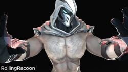 1boy animated bara chest_hair hairy hairy_chest hairy_male light-skinned_male light_skin male male_only marvel marvel_rivals mask masked masked_male moon_knight moon_knight_(marvel_rivals) mp4 muscular muscular_male no_sound pecs rollingracoon solo solo_male tagme video