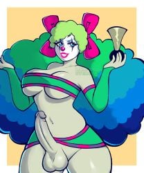 clown clown_girl clown_makeup futa_only futanari limeovercoat miniskirt ms_paint_adventures psycholonials sugarberry_vii tubetop