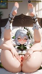 1girls 2025 4k ai ai_assisted ai_generated anime anime_style artist_name barefoot breasts dreamyan_ai elf elf_ears embarrassed feet female genshin_impact green_eyes hi_res high_quality high_resolution highres legs legs_up long_hair lying lying_on_back nahida_(genshin_impact) patreon pointy_ears pussy pussy_juice seductive seductive_eyes seductive_pose seductive_smile smile smiling spread_legs spread_pussy spreading thick_ass thick_thighs thighs toes uncensored white_body white_hair white_skin