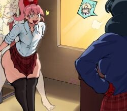 big_ass caught_in_the_act classroom clothed fangs fuuko_izumo gina_chamber invisible pink_hair public public_sex sean_datz sex_from_behind shocked skirt slim_waist srjrgart thick_thighs thighhighs undead_unluck