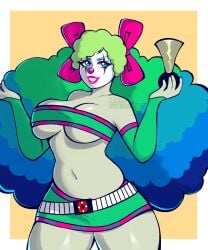 clown clown_girl clown_makeup female limeovercoat miniskirt ms_paint_adventures psycholonials sugarberry_vii tubetop