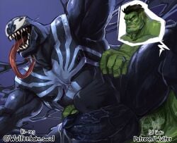 alien anal anthro balls black_body duo english_text erection gay genitals green_body hi_res hulk hulk_(marvel_rivals) hulk_(series) humanoid long_tongue male male/male male_only male_penetrated male_penetrating male_penetrating_male marvel marvel_comics marvel_rivals monster muscular muscular_male pecs penetration penis sex sharp_teeth spider-man_(series) stomach_bulge superhero symbiote teeth text tongue uncensored venom_(marvel) venom_(marvel_rivals) wulfer-shepherd yaoi