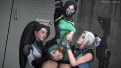 1futa 2girls 3d 3d_animation 3d_model animated assisted_masturbation assisted_sex ball_grab black_hair blue_eyes curvy curvy_body curvy_female futanari grabbing grabbing_balls grabbing_from_behind green_eyes hand_on_penis handjob jett_(valorant) mask masked_female mp4 ngt95 no_sound ponytail sage_(valorant) source_filmmaker tagme thick_body thick_legs thick_thighs thighs threesome tied_hands valorant video viper_(valorant) white_hair