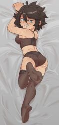 dakimakura dakimakura_design feet knuxy lingerie original original_character perky_breasts stockings tagme zoey_(knuxy)