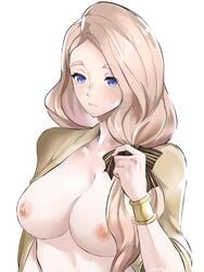 1girls areolae blonde_hair blue_eyes blush bracelet breasts breasts_out female female_focus female_only fire_emblem fire_emblem:_three_houses garreg_mach_monastery_uniform hairbow huge_breasts large_breasts long_hair looking_away mercedes_von_martritz nintendo nipples no_bra open_clothes portrait presenting presenting_breasts simple_background solo solo_focus the_kingduke tommietomm white_background