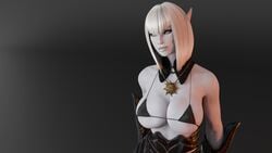 3d armor bikini blender breasts female looking_at_viewer relliel skyrim snow_elf the_elder_scrolls white_hair white_skin woe_astriaal