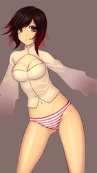 breasts cleavage clothed clothing female female_only ruby_rose rwby
