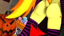 16:9 3d 3d_(artwork) anthro ass clothing digital_media_(artwork) equid equine female friendship_is_magic halloween hi_res holidays mammal my_little_pony panties panties_down pussy spitfire_(mlp) the_fatcat underwear wonderbolts_(mlp)