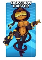 bloons_tower_defense dart_monkey exposed_pussy large_breasts latex monkey monkey_girl primate smug tagme