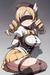 ai_generated blonde_hair bondage drill_hair femsub goodmorningmado human human_only mahou_shoujo_madoka_magica mami_tomoe puella_magi_madoka_magica solo solo_female solo_focus tomoe_mami twintails young