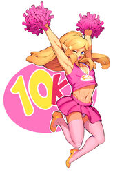 1boy androgynous armpits balls_in_panties bimbo blonde_hair blue_eyes canon_crossdressing cheer_outfit cheerleader cheerleader_link cheerleader_uniform combos-n-doodles crossdressing eyeshadow femboy girly link lipstick long_hair looking_at_viewer makeup male male_cheerleader navel nintendo penis_in_panties penis_under_skirt pointy_ears pom_poms ponytail purple_lipstick skirt solo the_legend_of_zelda toned trap tri_force_heroes white_panties wink