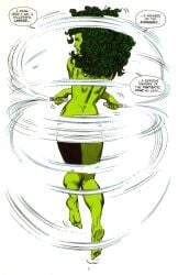 1990s 1992 1girls comic comic_page embarrassed embarrassed_nude_female enf english_text female female_focus female_only green_skin jump_rope marvel marvel_comics naked naked_female official_art she-hulk text the_sensational_she-hulk white_background