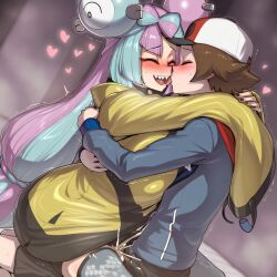 1boy 1girls affectionate ai_generated blush clothed_sex clothing cum cum_in_pussy cum_inside dreson french_kiss hilbert_(pokemon) iono_(pokemon) kissing love pokemon romantic romantic_couple sex vaginal_penetration vaginal_sex