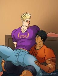 2boys buff dark-skinned_male dark_skin dhd_art gay glasses heroes_of_olympus jason_grace jeans male male/male male_only muscular_male percy_jackson percy_jackson_and_the_olympians scars yaoi