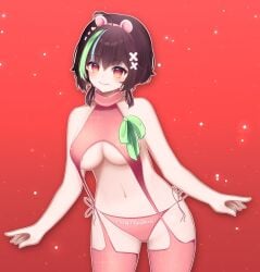 christmas cow_girl munavt sweater_vest swimsuit virtual_youtuber vtuber vtuberfanart