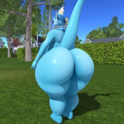 big_ass big_breasts breasts bubble_butt ferialexonar huge_ass pokémon_(species) pokemon second_life thick_thighs vaporeon wide_hips