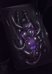 breasts dubious_consent female full_of_eggs full_stomach fully_bound lactation latex ninjakitty open_mouth pussy pussy_juice saliva seedbed sensory_deprivation stuck tentacle womb wtf