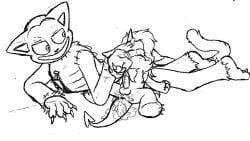 anthro anthro_on_anthro anthro_only catnap catnap_(poppy_playtime) critters_(poppy_playtime) domestic_cat feline feline furry_only no_humans oc poppy_playtime poppy_playtime_(chapter_3) purple_fur purple_skin sex smiling_critters tagme