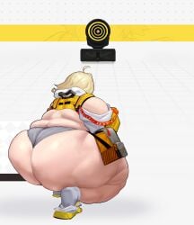 1girls back_view bbw elegg_(nikke) fat female female_only gigantic_ass goddess_of_victory:_nikke huge_ass huge_hips overweight overweight_female softon solo solo_female weight_gain wide_hips