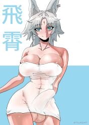 bulge bulging_breasts feixiao_(honkai:_star_rail) futa_only futanari honkai:_star_rail hoyoverse huge_ass huge_breasts itsukeart mihoyo tight_fit towel wet