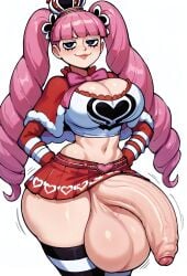 1futa abs ai_generated arms_behind_back ass balls ballsack big_ass big_balls big_breasts big_penis black_eyes blush bow breasts child_bearing_hips cleavage clothes flaccid flaccid_penis foreskin futa_only futanari hi_res high_resolution highres huge_ass huge_balls huge_breasts huge_cock hyper_penis jiggle jiggling_ass large_ass large_balls large_breasts large_penis light-skinned_futanari light_skin long_penis looking_at_viewer midriff motion_lines one_piece penis perona pink_hair red_clothing red_lipstick shiny_skin skindentation skirt skirt_lift slim_waist smile smiling smiling_at_viewer smug solo solo_futa striped_legwear striped_thighhighs thick_penis thick_thighs thighhighs tight_clothing twintails white_background wide_hips