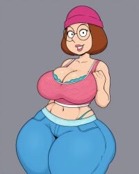 ai_generated ass beanie big borednlonely bottom_heavy curvaceous curvy family_guy large_breasts meg_griffin voluptuous wide_hips