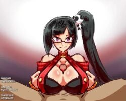 1boy 1girls animated animated animated black_hair blazblue bra chiyo1000nights clothing cumskeleton doctor female glasses large_breasts litchi_faye_ling long_hair male outercourse paizuri penis ponytail pov sound sound_edit sound_effects straight straight tagme video vkid