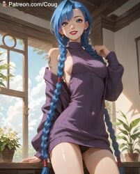 1girls ai_generated cougwe jinx_(league_of_legends) league_of_legends stable_diffusion