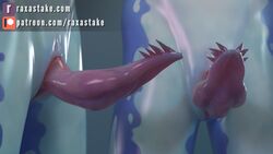 16:9 3d animal_genitalia animal_humanoid anthro biped blue_body blue_skin disembodied_penis erection genital_slit humanoid male male_only penis raxastake simple_background slit tapering_penis unusual_penis