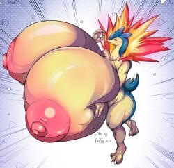 anthro breasts_bigger_than_head comission dragon fluffy_n_n furry hyper milf pokemon pokemon_(species) typhlosion